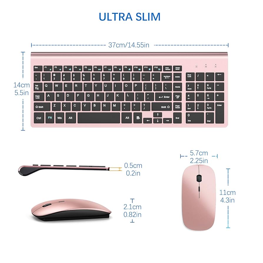 ローズゴールド ワイヤレスキーボード 本体 楽天市場】色：Rose Gold iClever キーボードワイヤレス